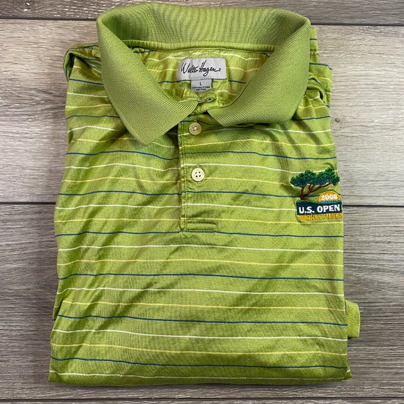 Walter Hagen 2008 US Open Torrey Pines Golf Polo Green Large Egyptian Cotton L - Picture 1 of 6